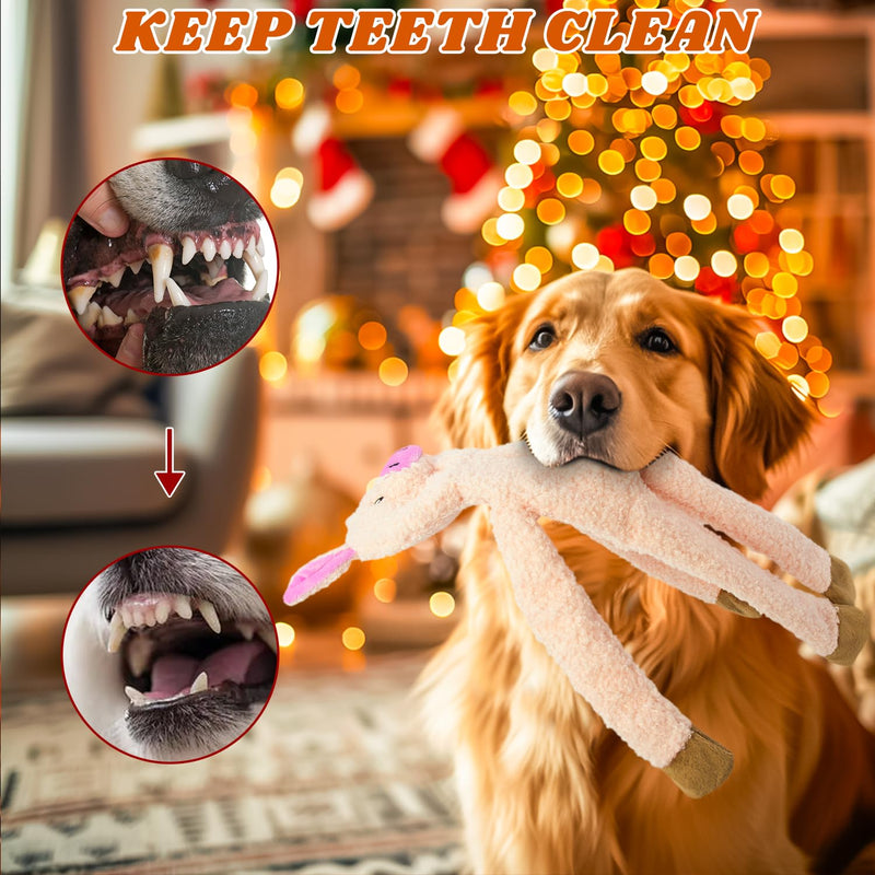 3 Pack No Stuffing Crinkle Squeaky Interactive Plush Dog Chew Toys to Keep Puppy Busy for Boredom & Enrichment Small & Medium Breeds Furry Friend Teething Orange Fox Pink Pig Blue Hippo - PawsPlanet Australia