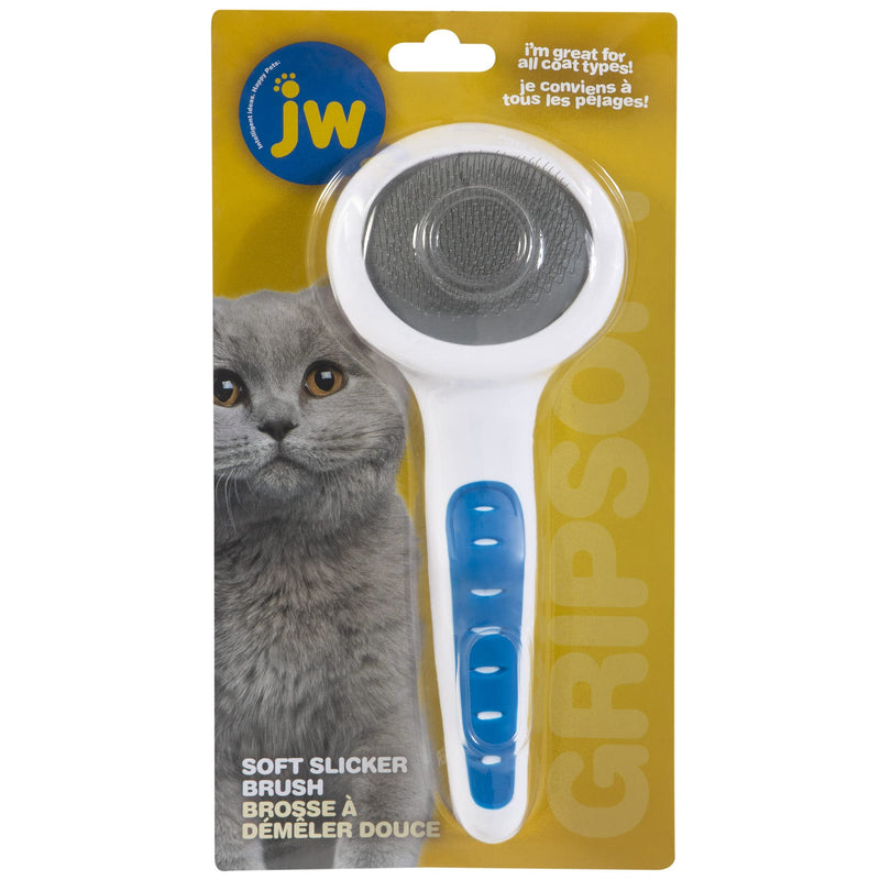 Petmate GripSoft Cat Brush, White & Blue, One Size - PawsPlanet Australia
