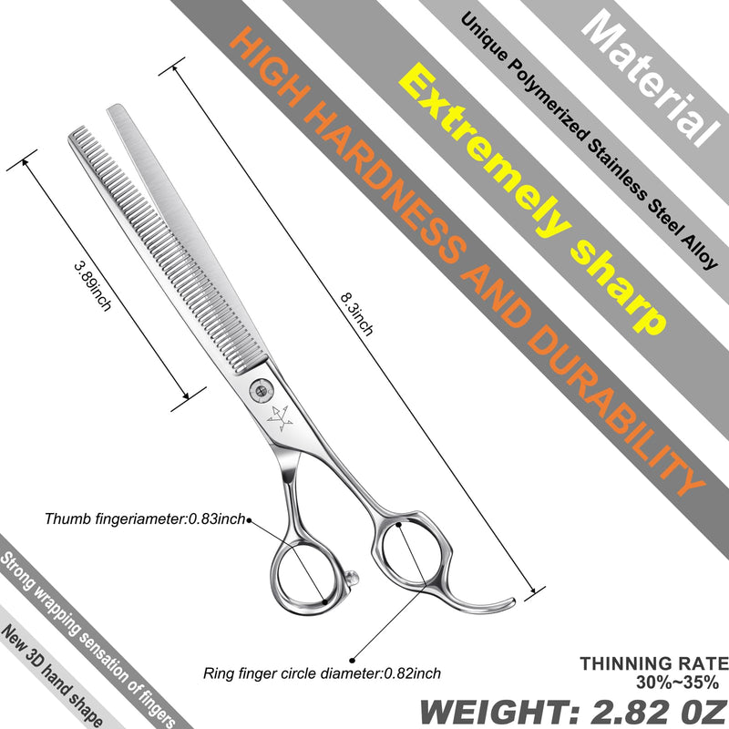 High-end Professional Dog Grooming Thinning Scissors Teeth Cutting Blending Shears Pet Texturizing Shears 7.5 Inch Extremely Very Sharp Stainless Steel Alloy For Cat Other Animals Groomer 7.5inch Thinning Shears - PawsPlanet Australia