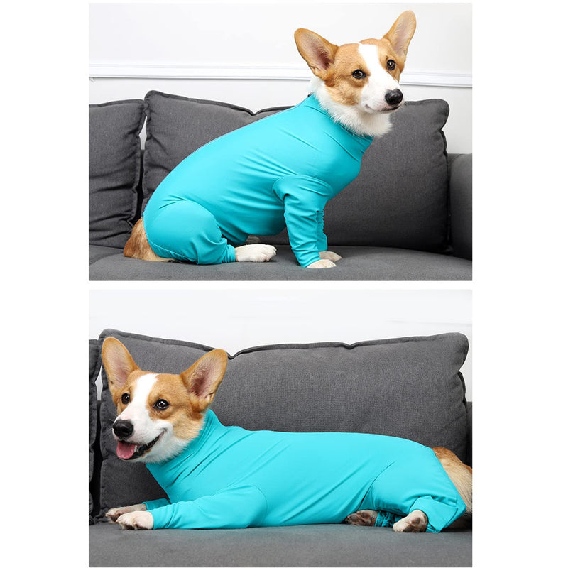 HDKUW Dog Recovery Suit - Onesie for Post-Surgery & Anxiety Calming - Blue L