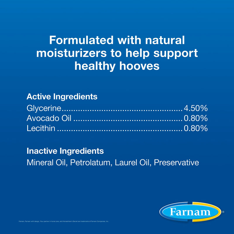 Farnam Horseshoer's Secret Deep-Penetrating Hoof Oil for Horses, Conditions Dry Hooves, Prevents Cracks, Splits & Contracted Heels, Contains Avocado, Glycerine & Mineral Oils, Fast Absorbing, 32 Oz 32 Ounces - PawsPlanet Australia