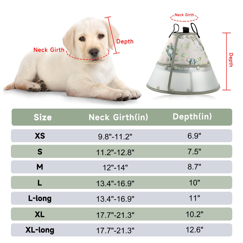 Soft Dog Cone Collar for Large Medium Small Dogs - Adjustable Pet Recovery E-Collar, Brown Large Long