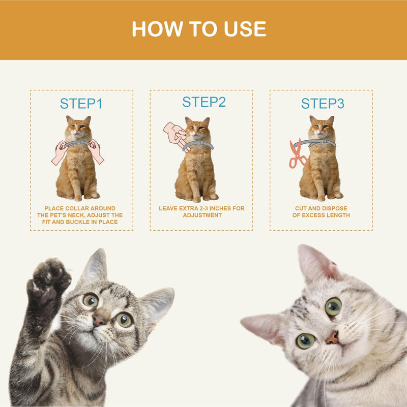 Flea and Tick Collar for Cats &Kitten, Natural Essential Oil Flea and Tick Prevention for Cats, 15 Inch, 8 Month Protection, 2 Pack - PawsPlanet Australia