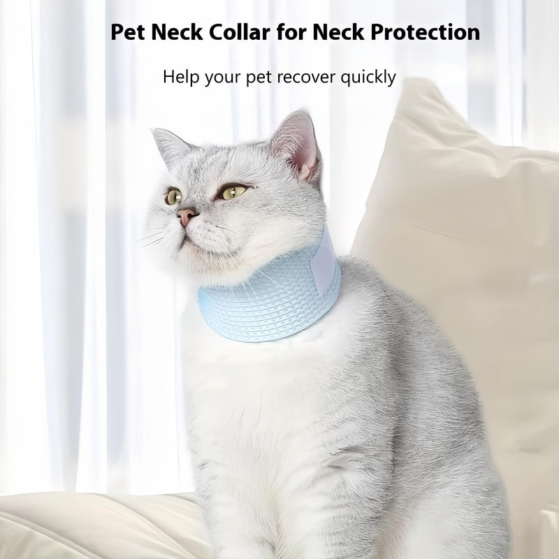 Cat collar as an adjustable protective bandage, gentle neck brace for cats with lick protection for sensitive areas, breathable cat collar, comfortable neck braces for cats with soft protection