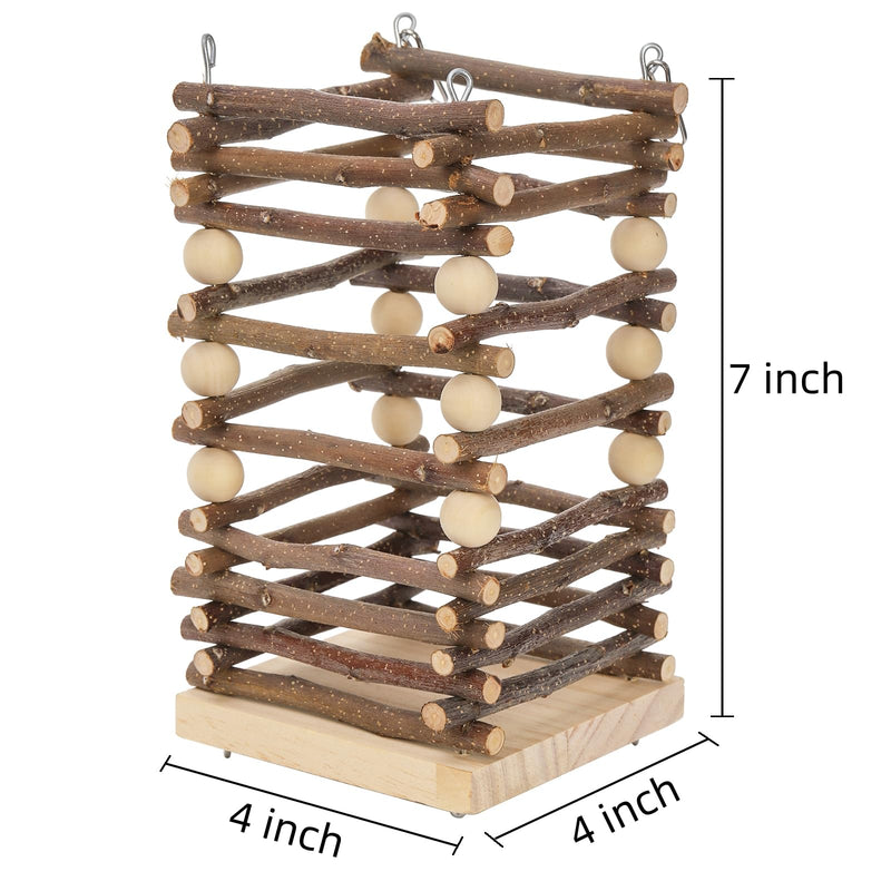 Wood Rabbit Hay Feeder, Hanging Grass Holder with 2 Hooks, Small Animals Feeding Hay Manager for Cage, Bunny Hay Feeder Rack for Chinchilla Guinea Pig Hamster Gerbil - PawsPlanet Australia