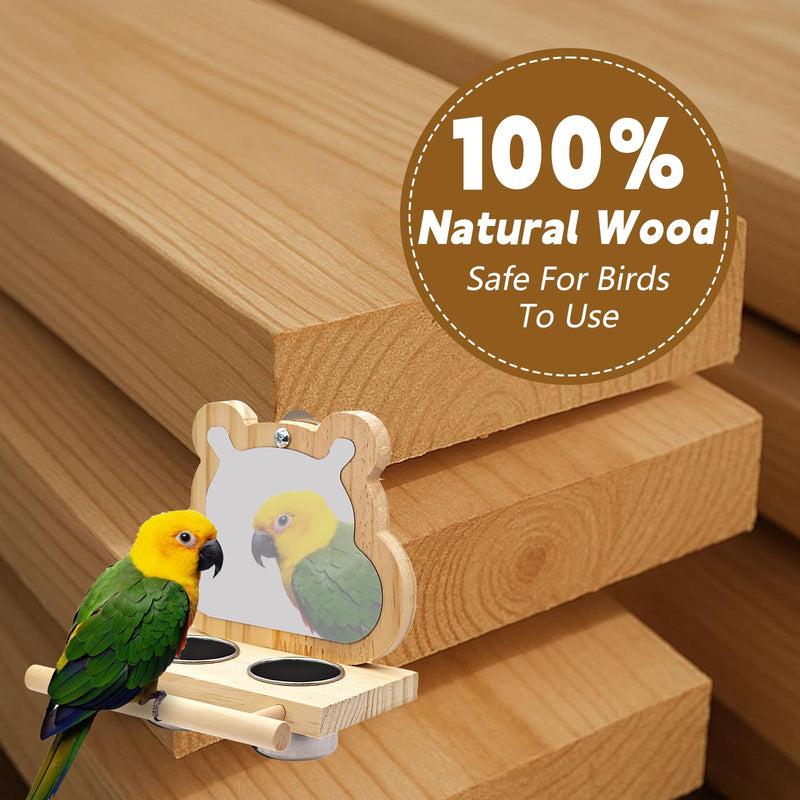 5PCS Bird Perch and Toy Set. Includes a Perch, Feeder, Swing, and Chew Toy. Hangable Natural Solid Wood Birdcage Accessories, Suitable for Small Budgies, Cockatiels, Conures, Lovebirds, Etc. - PawsPlanet Australia