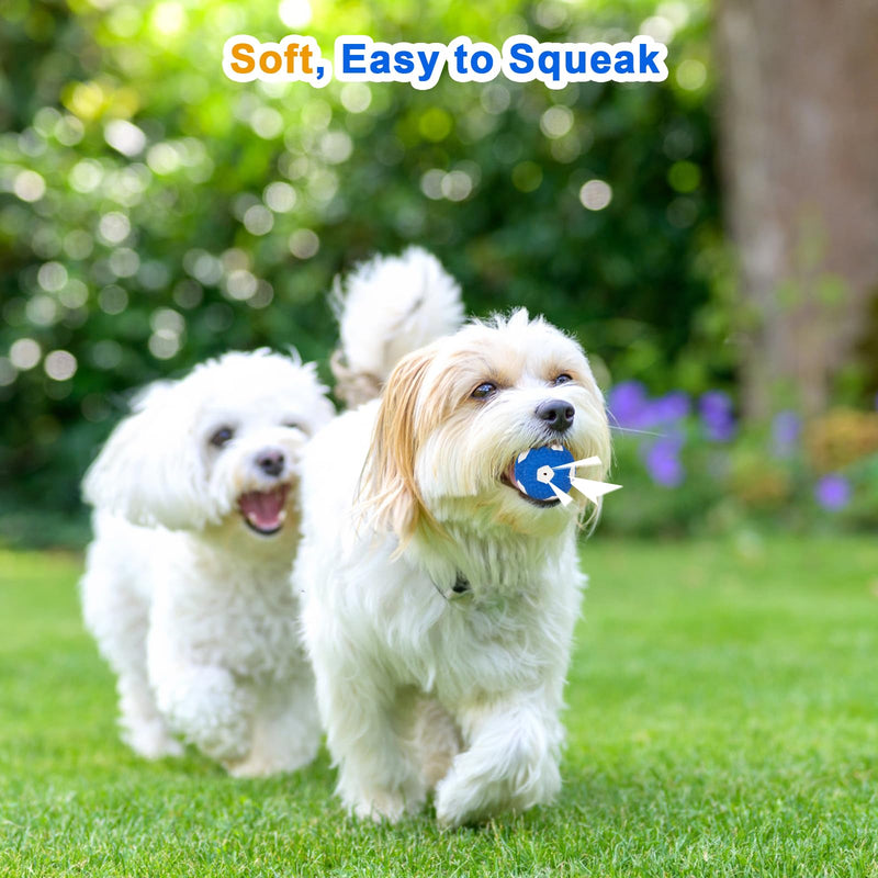 Dog Squeaky Toy Balls, Latex Soft Squeaky Dog Toys for Small Dog Football Chew Fetch Throw Ball for Puppy Dogs Interactive Play (3 PCS) - PawsPlanet Australia