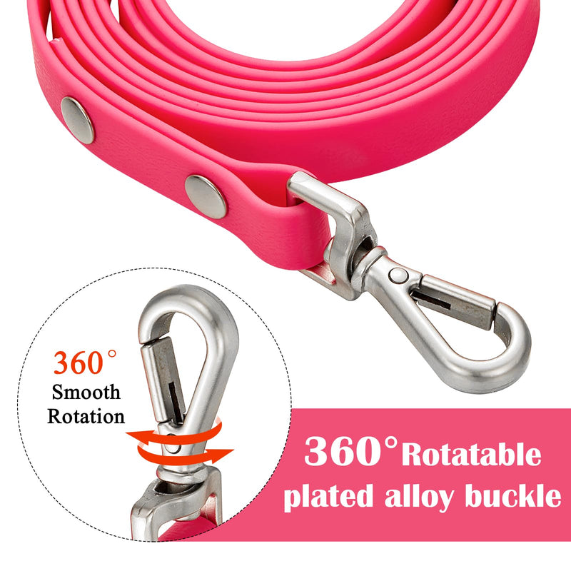 Waterproof Long Dog Training Leash 6ft Outdoor PVC Dog Leashes Great for Large Medium Small Dog Training Lead,Beach,Yard,Play,Camping(Rosered RoseRed - PawsPlanet Australia