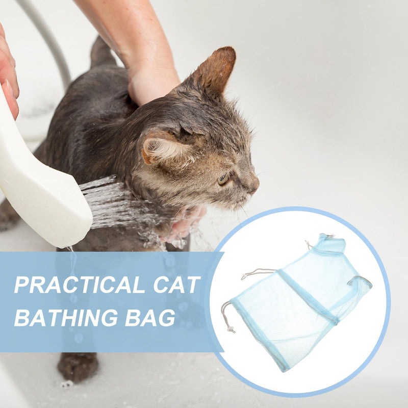 VALICLUD Cat Grooming Bath Bag made of breathable polyester with scratch protection and adjustable design for safe and comfortable cat washing at home