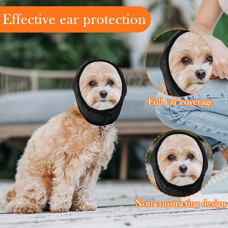 Dog Ear Protectors, Ear Defenders Adjustable Noise Anxiety Protection Comfortable Head Wrap Pet Supplies for Bath Grooming Thunder Firework (S S