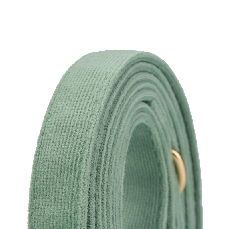 Soft Corduroy Dog Collar and Leash Set Adjustable Durable Dog Collars with Metal Buckle and Lead for Medium Dogs,Grass Green Grass Green - PawsPlanet Australia