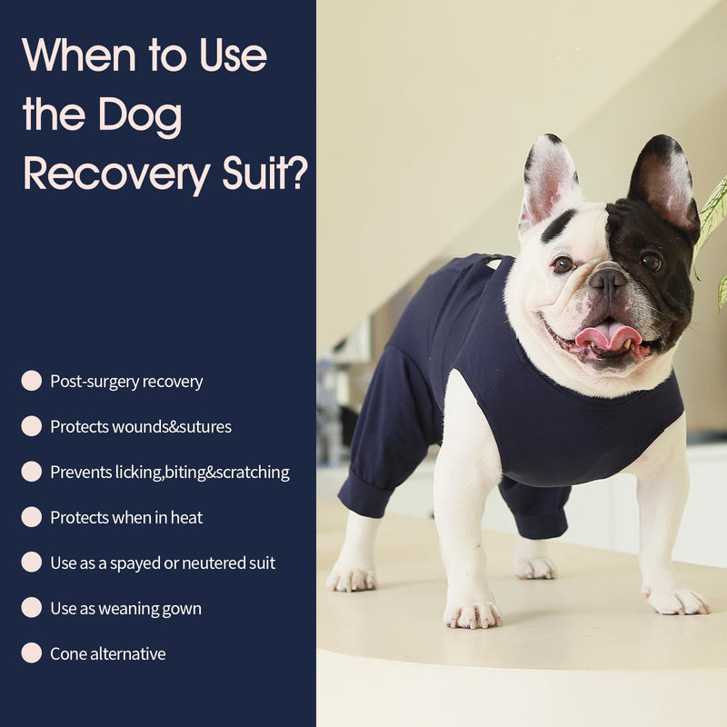 IECOii Pet Surgery Recovery Suit,Breathable Dog Bodysuit E-Collar & Cone Alternative Surgical Suit After Spayed/Neutered Wear,Recovery Suit for Dogs Male Female Sleeve to Prevent Licking,XL-Blue X-Large(Chest:27.2-32.7 in) Blue - PawsPlanet Australia