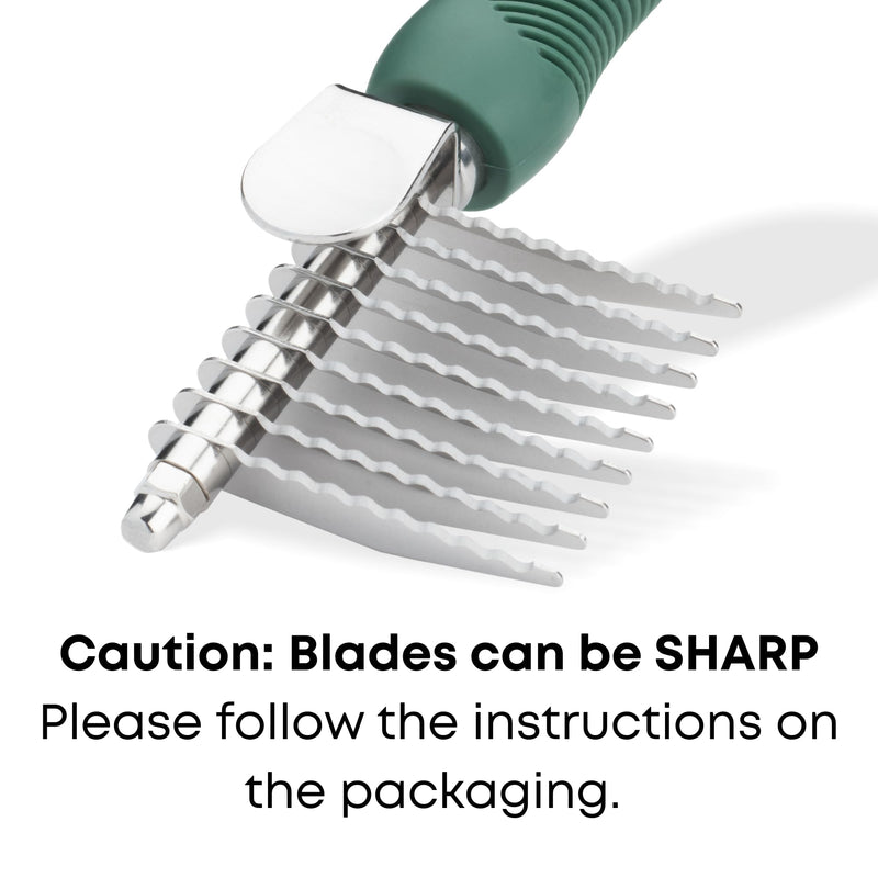 Dematting Comb for Dogs - Dematting Tool for Grooming Dog Matting - Serrated Matted Hair Removal Brush - Easily Remove Knots, Mats, and Tangles - Designed for Wavy & Curly Coats - Freshly Bailey - PawsPlanet Australia