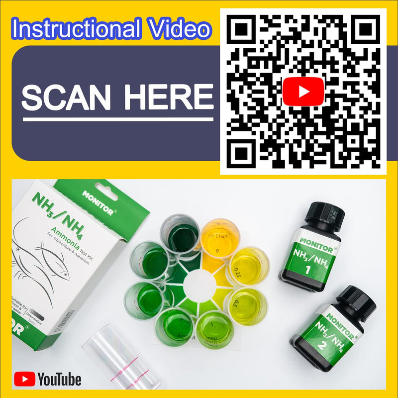 Monitor Ammonia Test KIT (150 Tests) - Monitor Aquarium and aquaculture Water Quality - PawsPlanet Australia