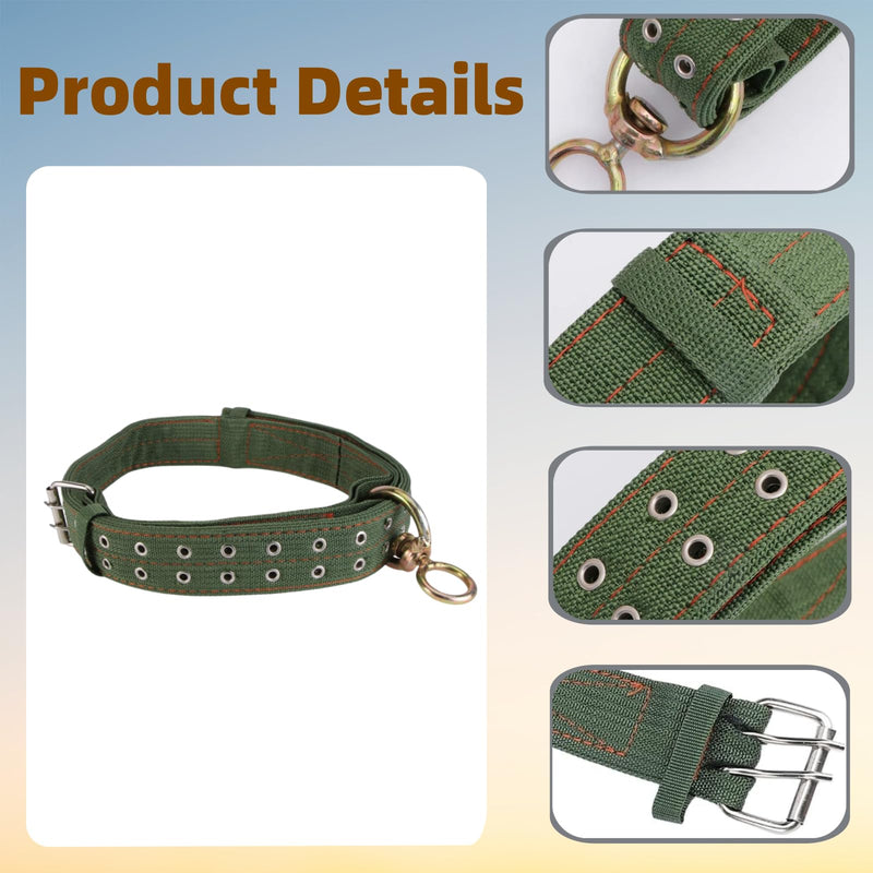 59 Inch Adjustable 4-Layer Nylon Thickened Cow Collar with 2-Rows Metal Buckle and Traction Chain for Dogs, Cow, Sheep, Horse, Goat, Camel - PawsPlanet Australia