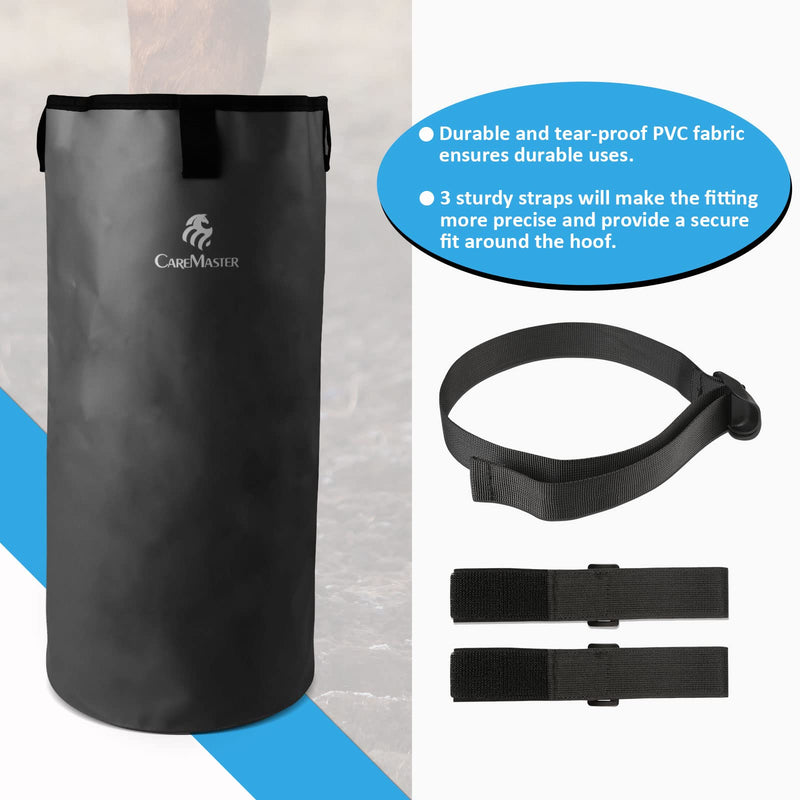 Easy Use Hoof Soaking Boot for Horse Soaker Bag Equine Soaking Boot Hooves Care Treatment Bucket Soaker Sack Black - PawsPlanet Australia