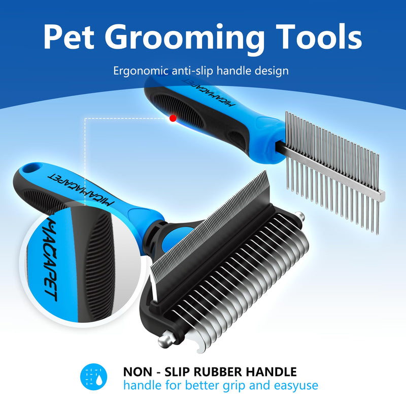 Pet Grooming Set with Shedding Brush and Dematting Comb，Brush for Long-haired Dogs，Dog Shedding Brush，Stainless steel teeth remove tangled hair，Pet Grooming Tools-Large Large - PawsPlanet Australia