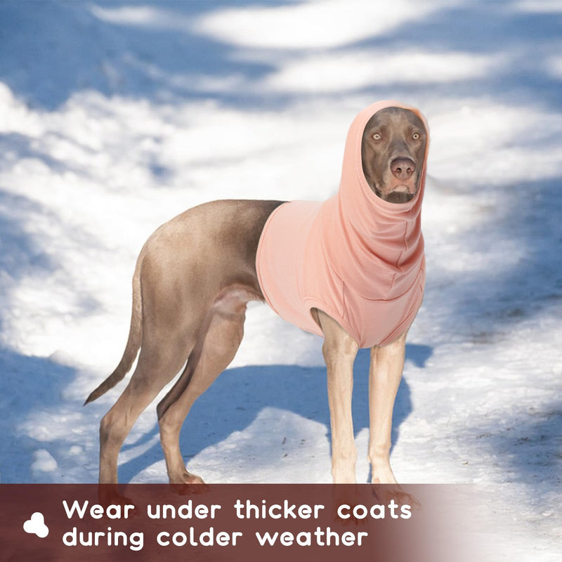PUMYPOREITY Dog Snood, Medical Shirt Turtleneck Dog Neck Wound Protector Soft Post Op Body Suit Neck And Ear Warmer Cover Head, Base Layer Wearing Under Thicker Coat/Jacket(Flesh Pink, S) Flesh pink