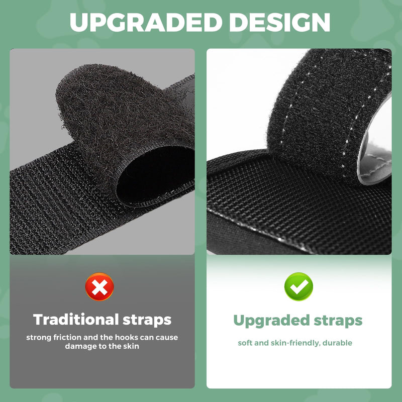 Dog Leg Brace Front with Reflective Straps, 2PCS Dog Ankle Brace for Forelimb, Post-Injury Recovery Splint, Prevents Sprains and Supports Healing(S,Black) S Black