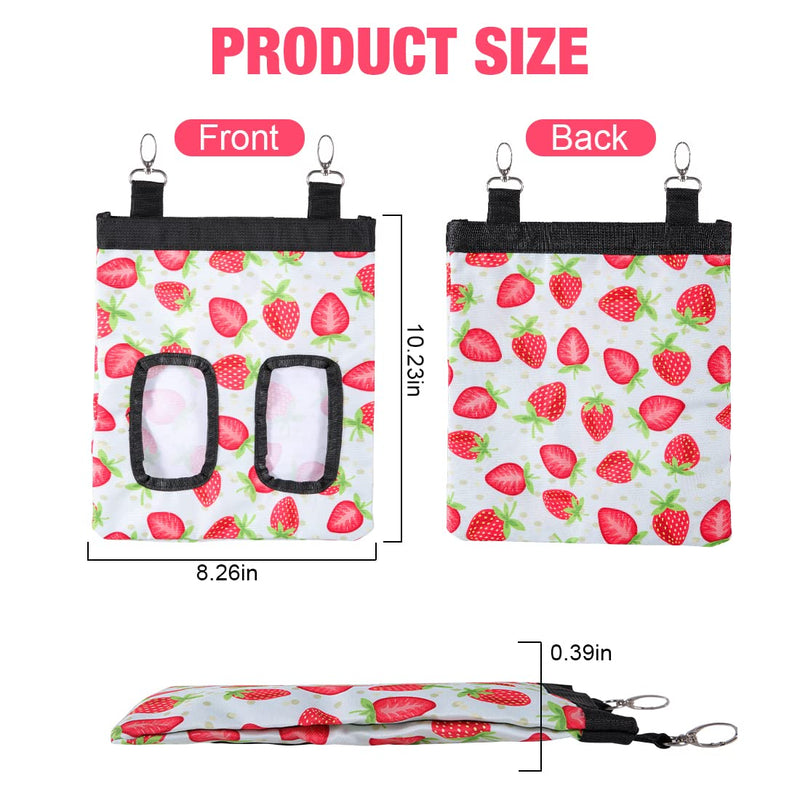 Guinea Pig Hay Feeder, 2 Pack, 11 x 9 x 1 Inches, Stainless Steel, 600D Oxford, Watermelon and Strawberry S -10"x 8"x 2"-A (Watermelon+Strawberry) - PawsPlanet Australia