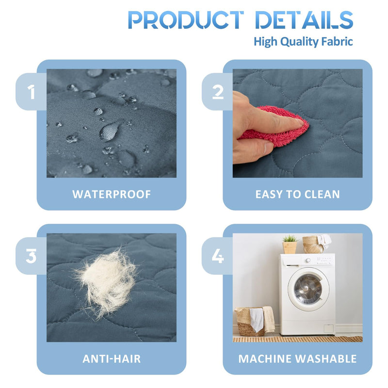CHHKON Dog Bed Covers Replacement Washable Waterproof Pet Puppy Bed Cover for Dog(Blue,41x29x6 inch) 41x29x6 inch Blue - PawsPlanet Australia