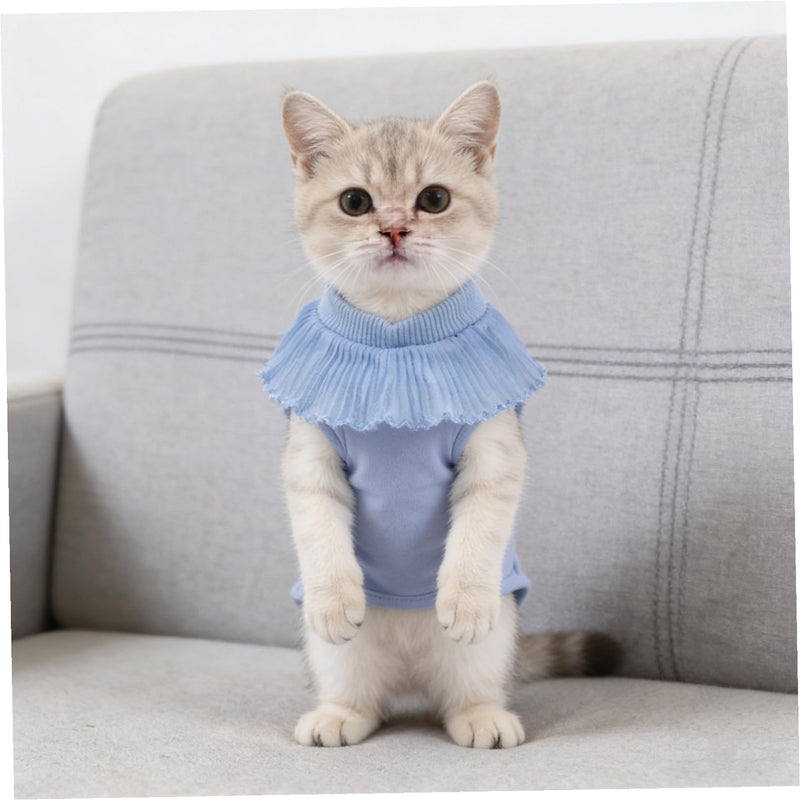 Gadpiparty Lightweight and Breathable Recovery Suit for Cats Made of Modal Fabric Surgical Onesie for Female Cats and Kittens after Surgery Size Light Blue