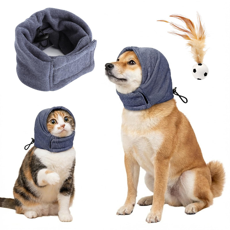 Pet Earmuffs, Adjustable Noise Protection for Dogs, dog ear defenders with Elastic Bands, dog ear cover for Noise Reduction, Calming and Anxiety Relief (Grey, S)