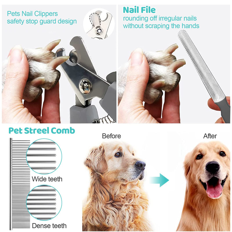 Pet Grooming Hammock Harness with Nail Clippers/Trimmer, Nail File, Comb, Cute Printed Breathable Cats & Dogs Hammock Sling for Grooming (XL, Black) XL - PawsPlanet Australia