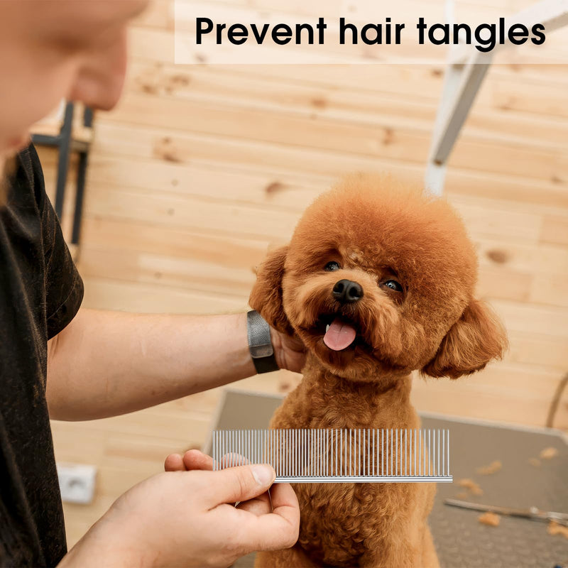 BEVTEE Dog Combs for Grooming Matting, 3 Pack Metal Comb for Pet Cat Greyhound Poodle Doodle, Removing Tangles & Knots, 6.3"/7.4" - PawsPlanet Australia