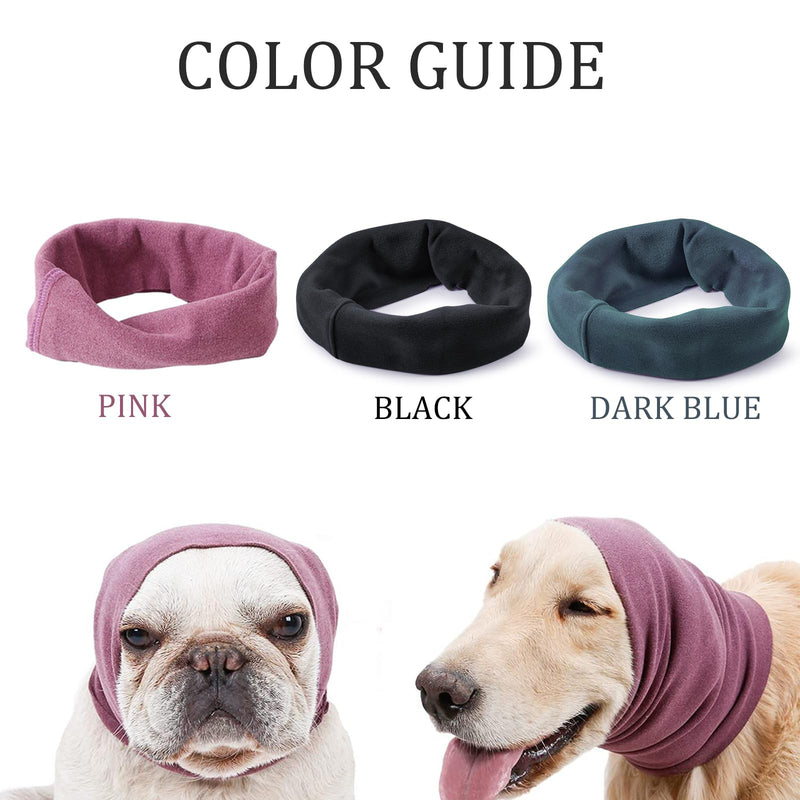 Dog Quiet Ear Covers for Ear Protection, Calming Ear Muffs for Dogs/Cats - Hood for Anxiety Relief/Calming/Warm (Black Ears Covers M)