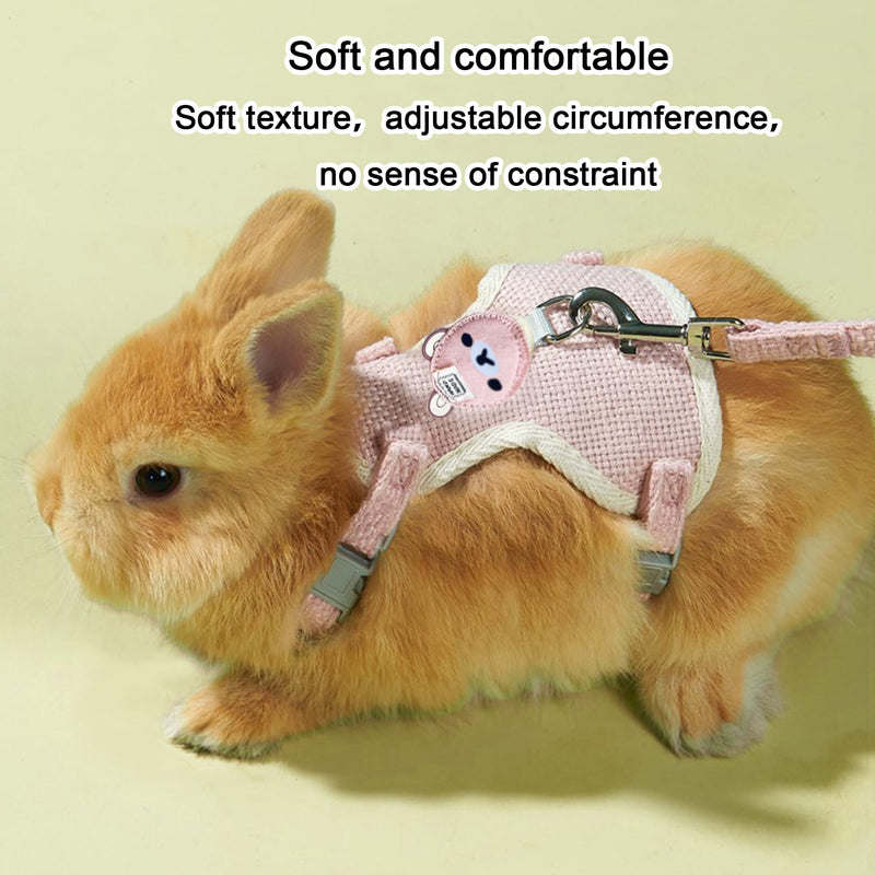 2-Pack Rabbit Harness and Leash Set – Adjustable Small Animal Vest Harness with Safety Buckle – Breathable & Lightweight – Ideal for Rabbits, Ferrets, Guinea Pigs, and Cats (Pink) Pink - PawsPlanet Australia