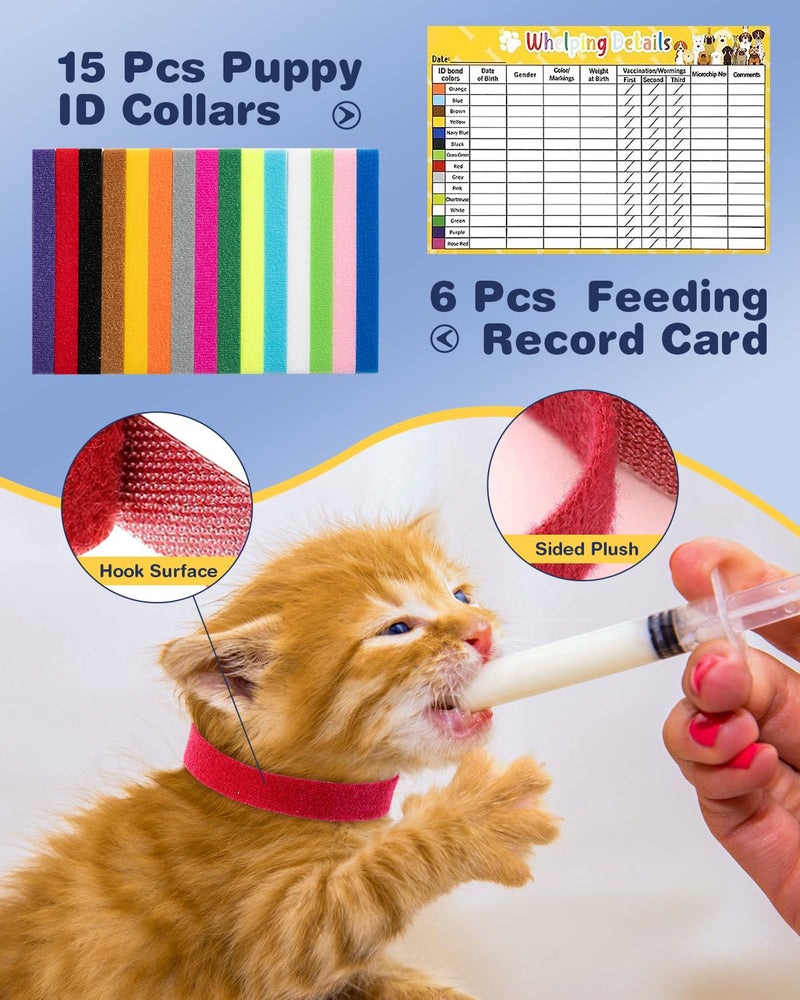 52Pcs Puppy Whelping Kit, Newborn Pets Whelping Supplies with 4 Puppy Feeding Tube,15 Puppy Whelping Collars, 15 Cord Clamps, 2 Gloves, Digital Thermometer, Stethoscope and More - PawsPlanet Australia