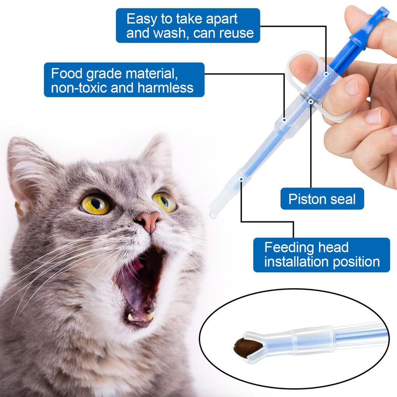 Pet Pill Dispenser, Pill Gun Shooter Tablet Soft Tip Syringe Medical Feeding Tool for Dogs, Cats, and Small Animals (Blue) - PawsPlanet Australia
