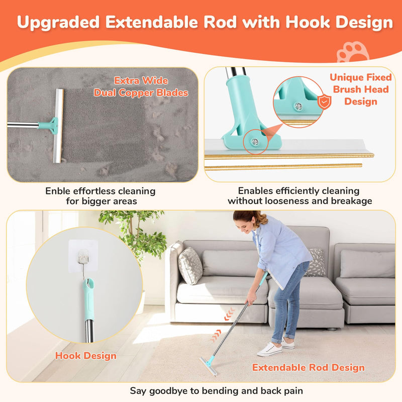 5 PCS Pet Hair Removal Tool, Roller Dog Hair Removers for Couch, Retractable Pet Hair Carpet Scraper Rack, Reusable Cat Hair Remover for Bed, Rugs, Stairs, Furniture - PawsPlanet Australia