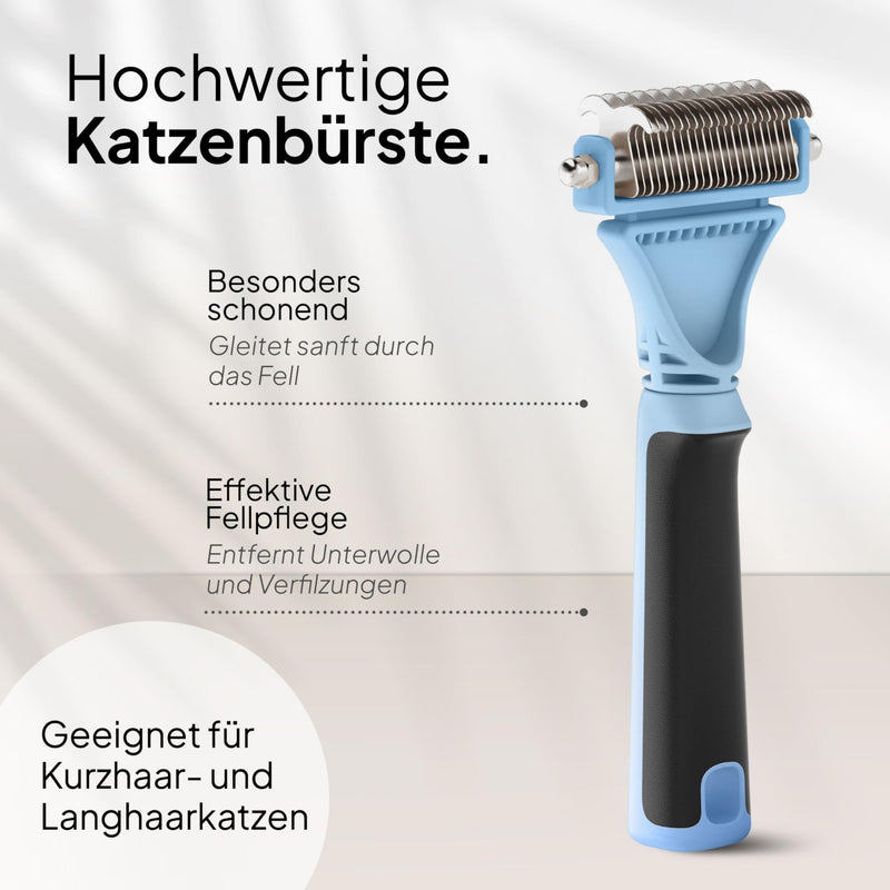 Pretty Paw® [Fur Love 2.0] for gentle and precise hair removal, suitable as a cat brush, long hair and cat brush, short hair against tangles, comfortable massaging undercoat brush, cat - PawsPlanet Australia