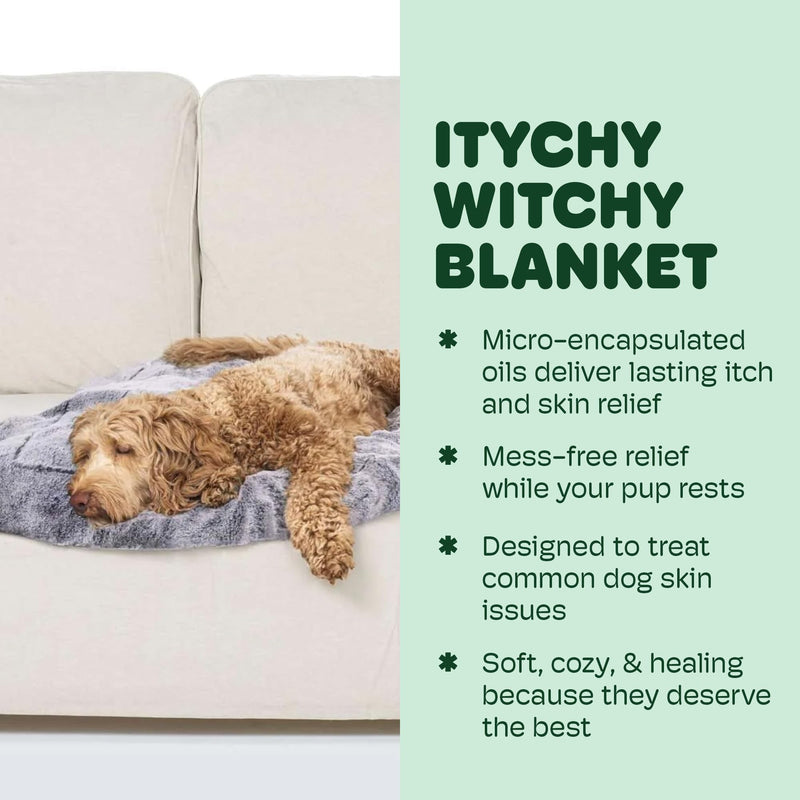 Dog Gone Smart Itchy Witchy Blanket - Soft Velvet & Tipped Faux Fur, Plush Dog Throw Infused with Micro-Encapsulated Essential Oils for a Soothing Skin-Friendly Experience, Black, Medium 30x40 Inches - PawsPlanet Australia