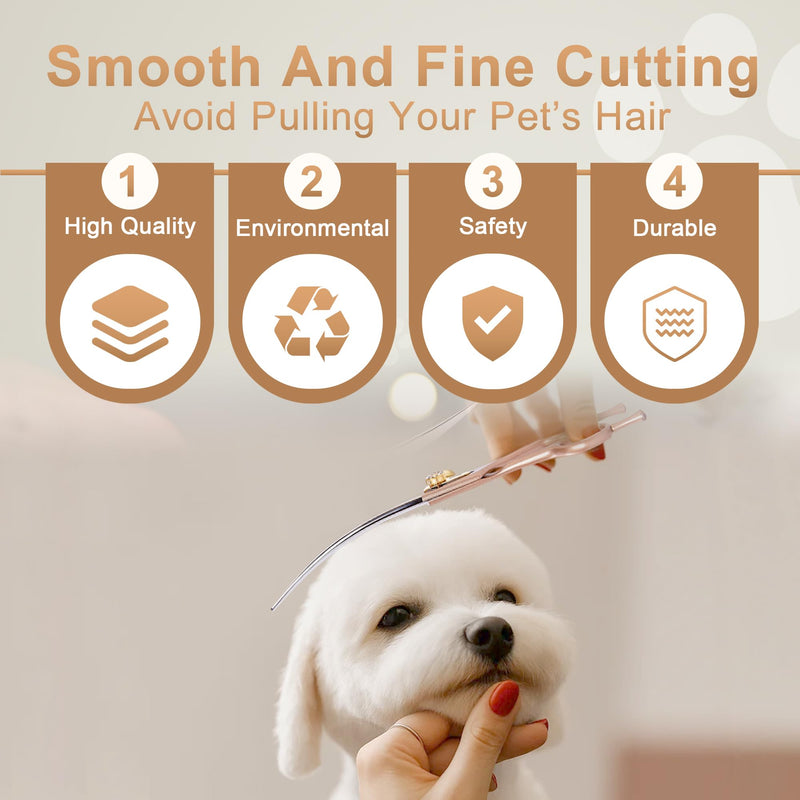 Professional Dog Grooming Scissors Rose Gold 440C Stainless Steel Straight Thinning Curved Chunker Shears for Pet Grooming Services Dogs and Cats (Curved, 7‘’) 7‘’ - PawsPlanet Australia