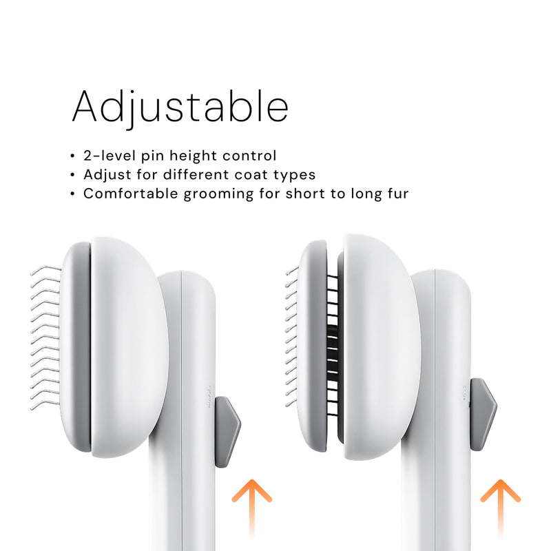 Self Cleaning Slicker Brush for Cats and Dogs | Deshedding Tool for Long and Short Hair | Pet Grooming Brush Reduces Shedding | Cat Comb and Dog Hair Brush (White) Snow White - PawsPlanet Australia