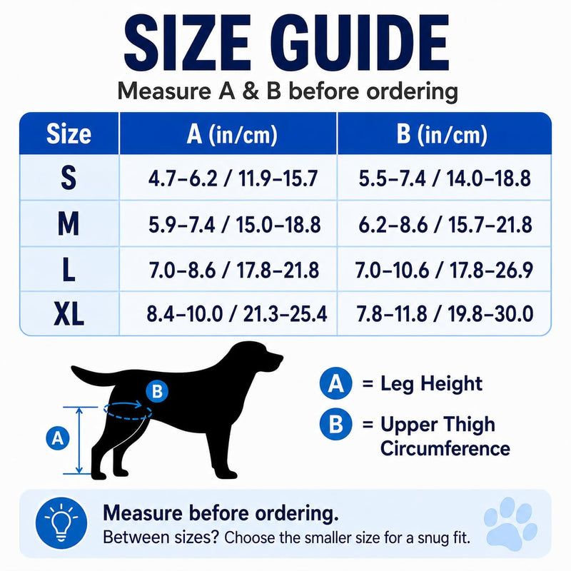 Dog Knee Brace for Hind Leg Support, Adjustable Canine Knee Brace for ACL/CCL Stability Support, Breathable Neoprene Leg Brace with 2 Side Stabilizers (M) M