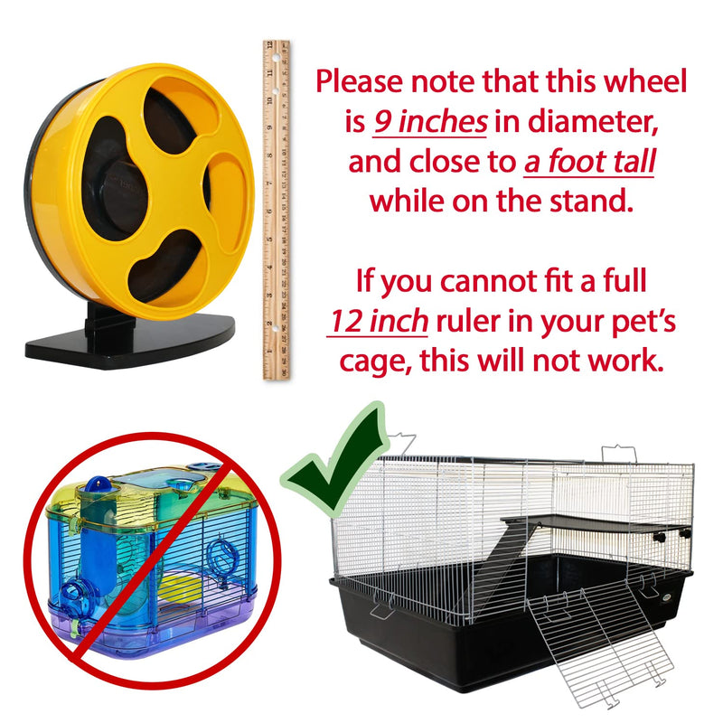 Silent Runner Wheel - 9" Regular - Exercise Wheel (Yellow) Yellow - PawsPlanet Australia