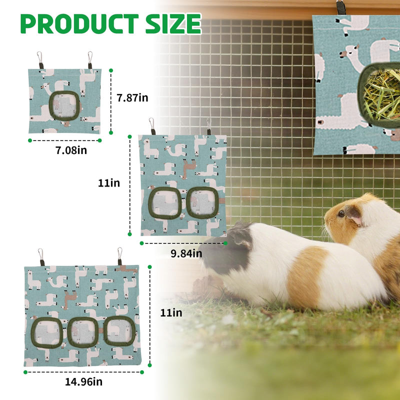 3 PCS Hay Bag for Guinea Pigs, 1-3 Hole Hanging Bunny Rabbit Hay Holder, Hay Feeder for Small Pets and Animals - PawsPlanet Australia