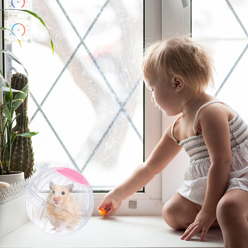 Hamster Exercise Ball, 5.7 Inch Transparent Hamster Ball Running Hamster Wheel for Dwarf Hamsters Small Pets to Reduce Boredom and Increase Activity