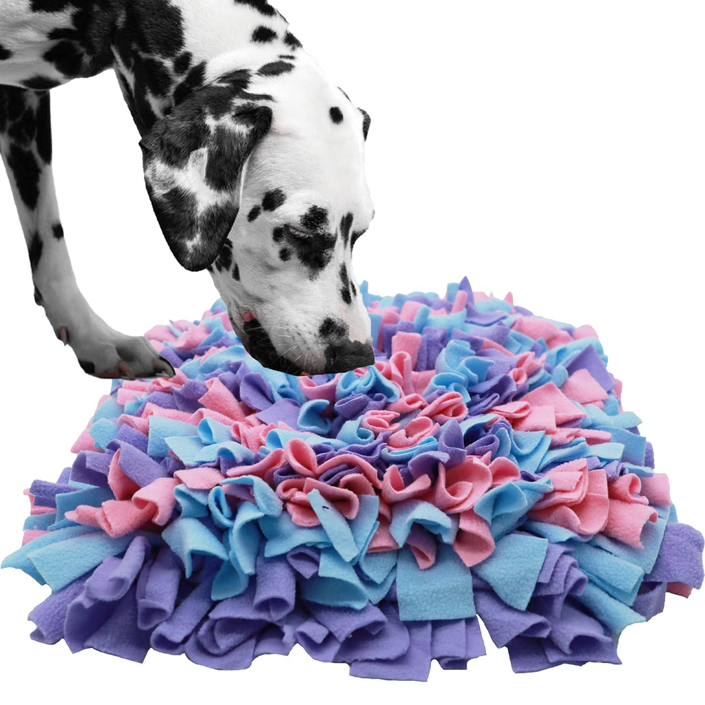 Pet Snuffle Mat for Dogs, Dog Feeding Mat, Nosework Training Mats for Foraging Instinct Interactive Puzzle Toys (Pink&Purple&Blue) Pink&Purple&Blue