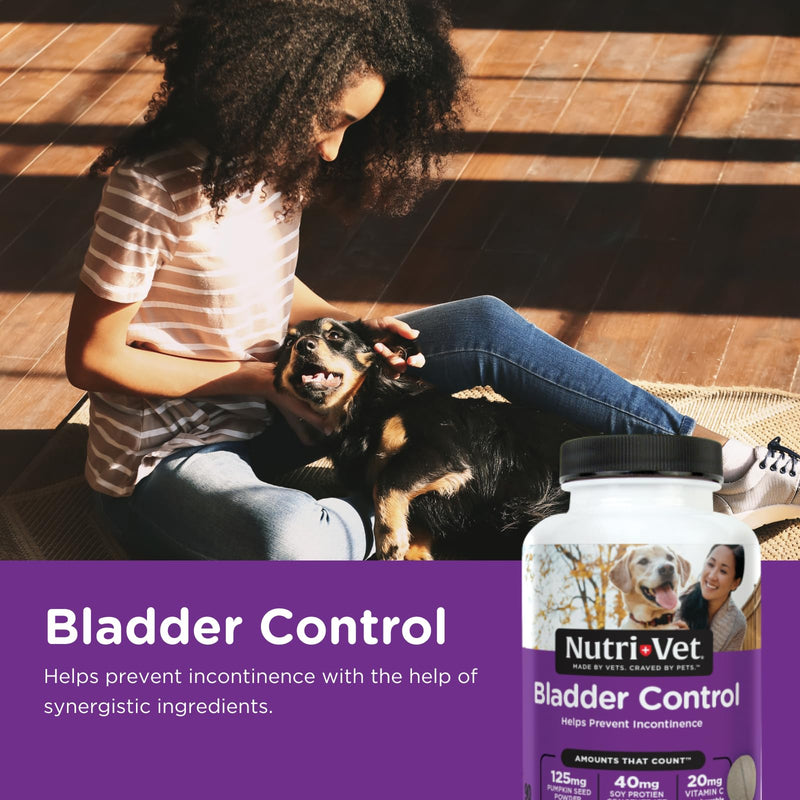 Nutri-Vet Bladder Control Supplement for Dogs - Helps Reduce Dog Urinary Incontinence - 90 Chewable Tablets