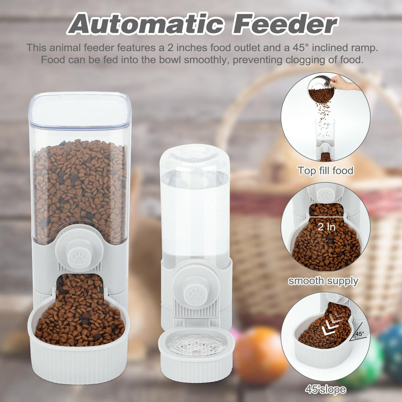 YUEPET Rabbit Food Water Dispenser, Large Capacity Bunny Feeder for Cages Automatic Rabbit Water Dispenser Suitable for Rabbits Ferrets Guinea Pigs Small Animals(Grey) Grey - PawsPlanet Australia