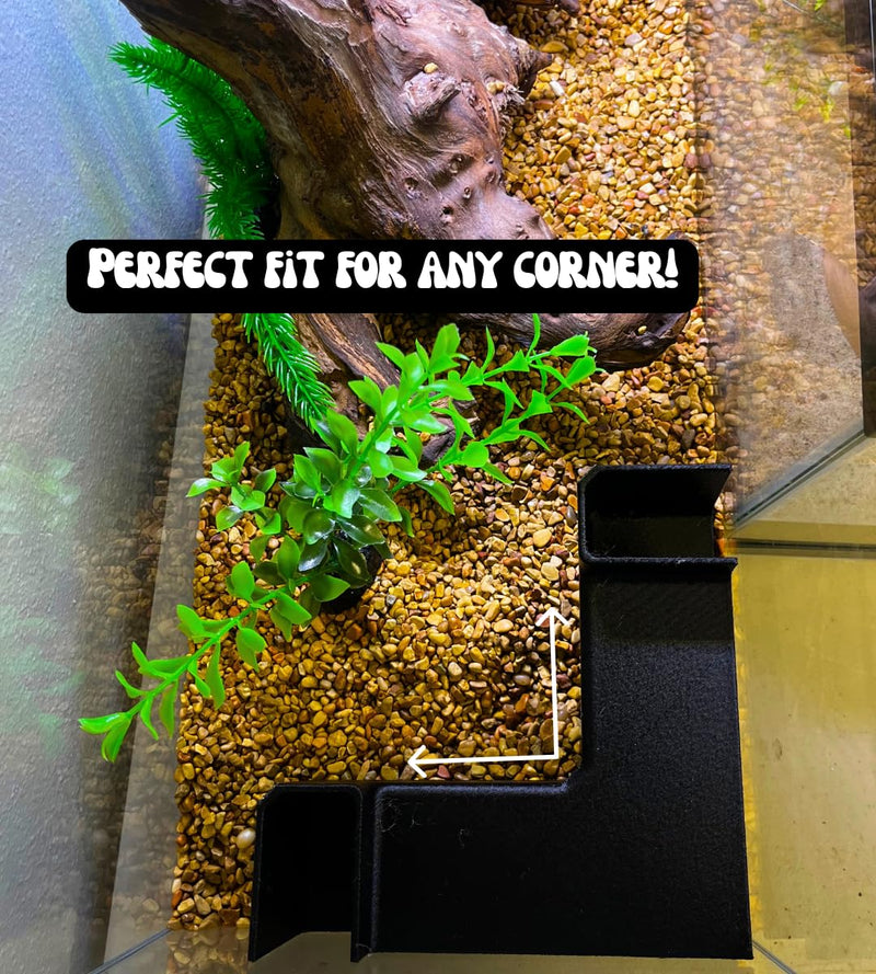 Aquarium Underground XL Corner Tunnel | Fish & Shrimp Hideout for Aquariums | Unique Underground Viewing Tunnel | Made in USA (XL Corner, Black) - PawsPlanet Australia
