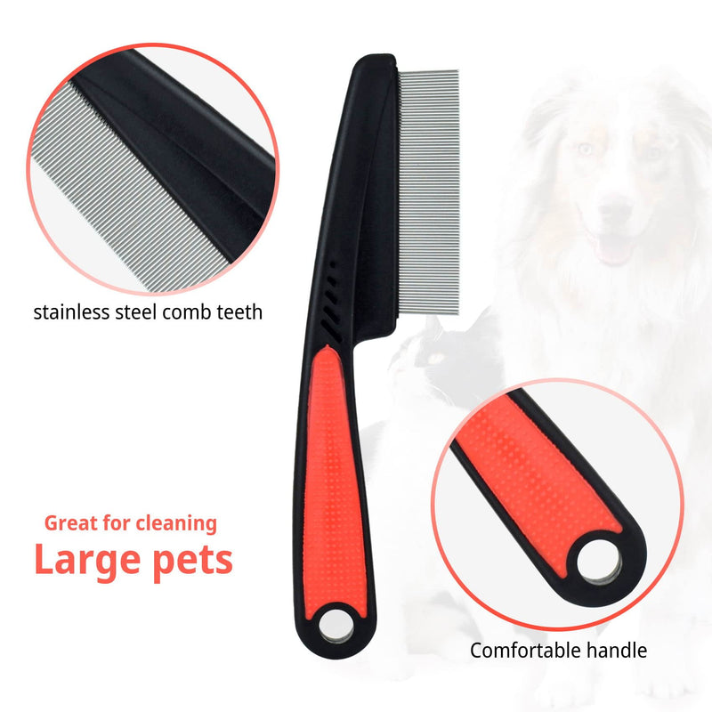 Pet Steel Combs Dog Cat Comb Tool, Dandruff Comb, Multifunction Stainless-Steel Fine-Tooth Grooming Cat Dog Pet Grooming Scalp Effectively Get Rid of Hair Nits