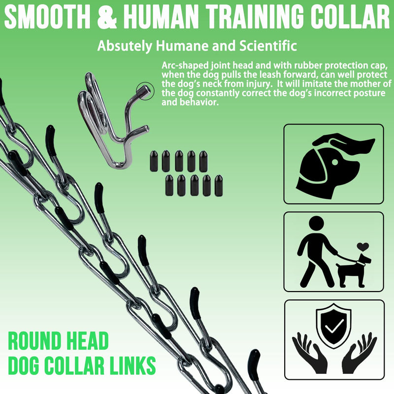Prong Training Collar for Dogs, Adjustable Dog Pinch Collar with Quick Release Buckle, No Pull Collar for Small Medium Large Dogs, Two Extra Link and Twenty pc Caps (M/L (17-23" Neck, 3.2mm)) M/L (17-23" Neck, 3.2mm) - PawsPlanet Australia