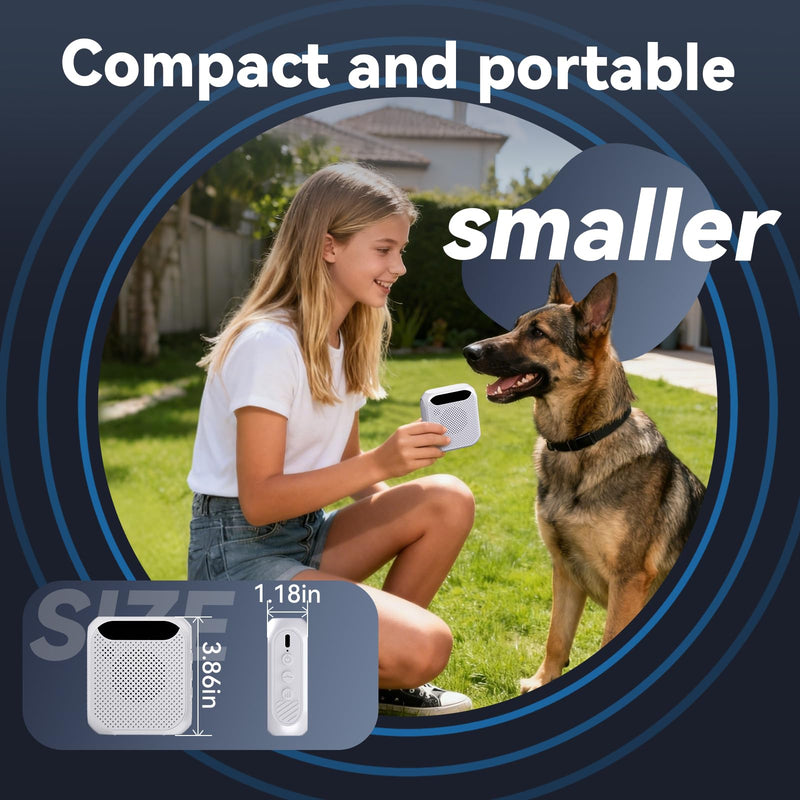 MALOK Dog Bark Deterrent Devices, 30ft Ultrasonic Anti Barking Device for Dogs, Rechargeable Bark Control Device with Adjustable Frequency & Range for Walking, Yard and Home Indoor & Outdoor Use White - PawsPlanet Australia