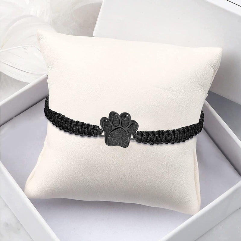 Cremation Jewelry Urn Bracelet for Ashes for Women Men of Loved Ones Cat Dog Paw Keepsake Memorial Rope Bracelet Black-you were - PawsPlanet Australia